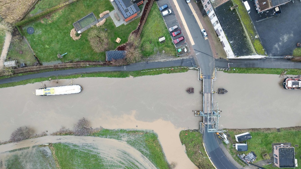 Zandbergen. Zona inundada después de fuertes lluvias en esta ciudad belga, el 3 de enero de 2024. Foto Afp / Kurt Desplenter 