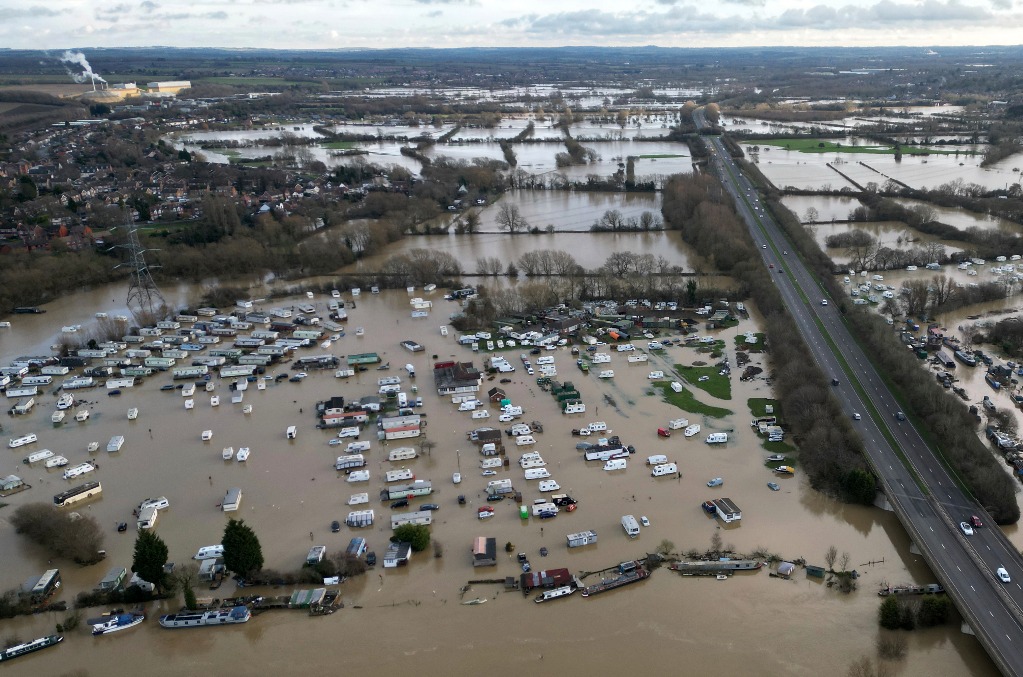 Leicestershire. Vista general de las inundaciones en el área de Charnwood, después de que fuertes nevadas y lluvias en gran parte de Inglaterra causaron afectaciones durante el fin de semana. Foto Ap / Darren Staples